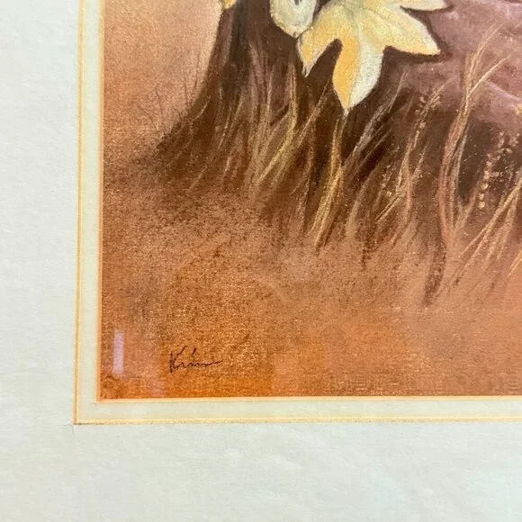 Vintage Unique Framed Fox Family Original Painting Artwork 22"x 25" - Picture 7 of 16